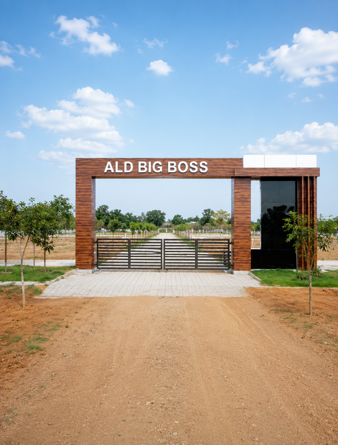 Big Boss Township plot entrance at Thanjavur–Pudukkottai National Highway