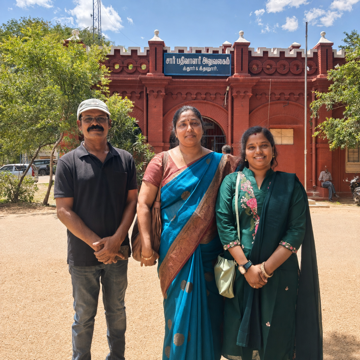 Happy customer celebrating their plot purchase at Satha Garden with Ganesh Land Developers
