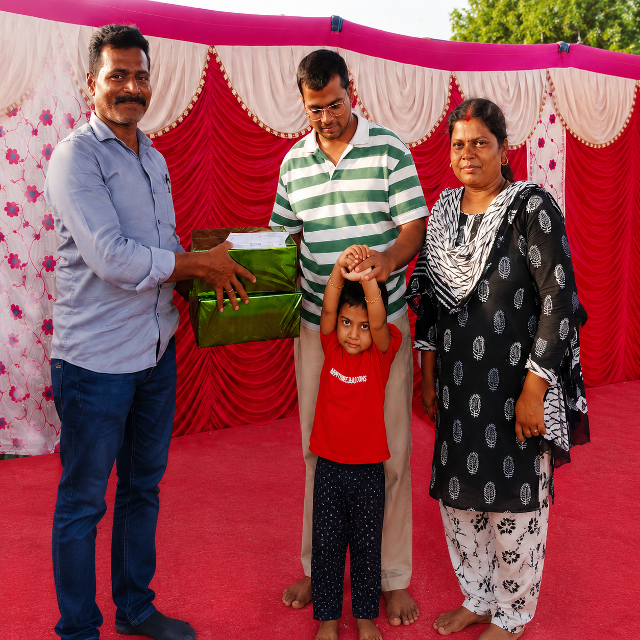 Happy customer celebrating their plot purchase at Solai Andavar Nagar with Ganesh Land Developers