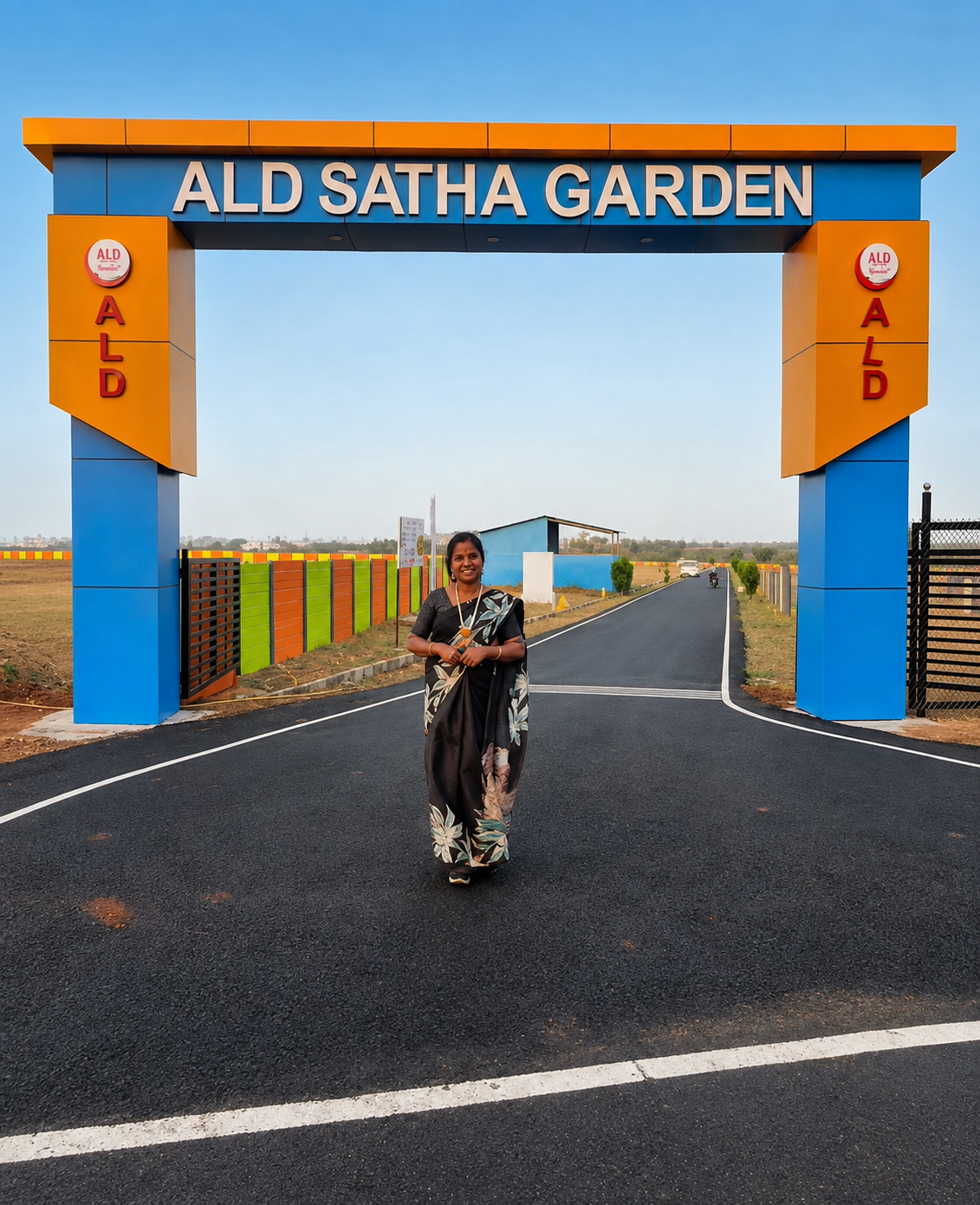 Satha Garden plot entrance at Konalai, Trichy – Behind MAM College, near Trichy–Chennai NH