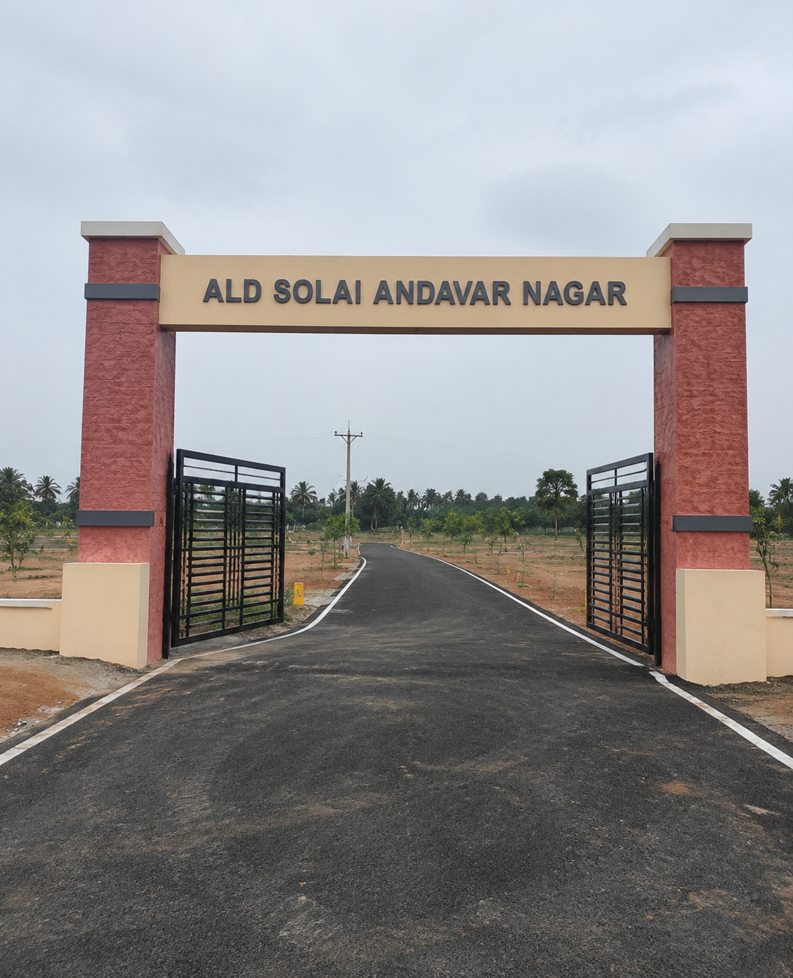 Solai Andavar Nagar plot entrance at Oonavayur, Thirumayam, Pudukkottai